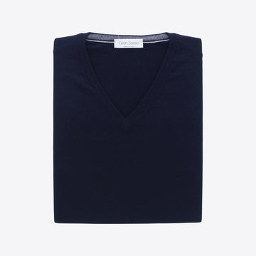Gilet donkerblauw merinos