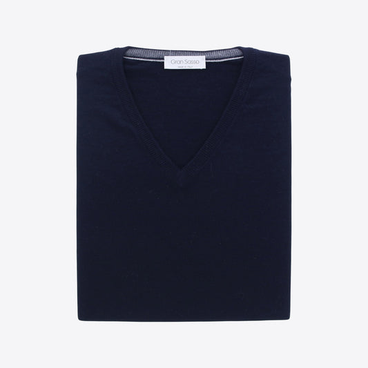 Gilet donkerblauw merinos