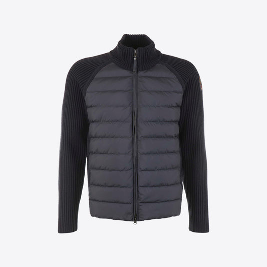 Cardigan donkerblauw knit + dons