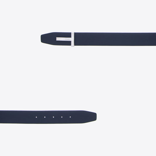 Riem donkerblauw leder omkeerbaar