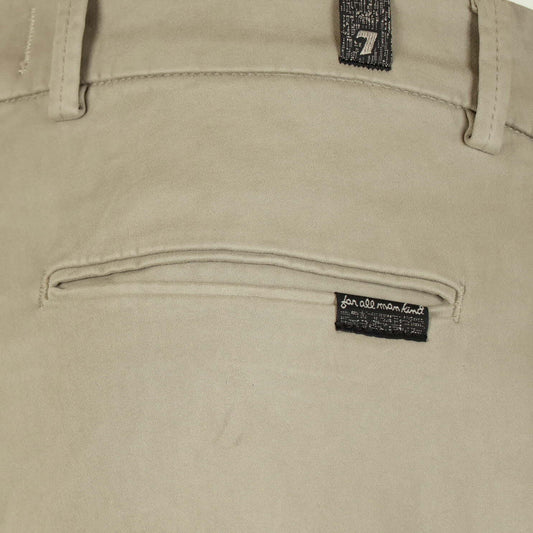 Broek beige katoen regular