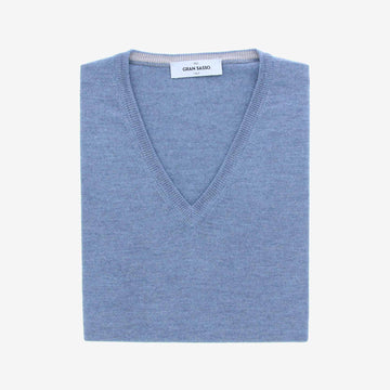 Pull lichtblauw merinos