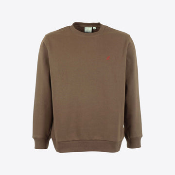 Sweater bruin  logo klein one point