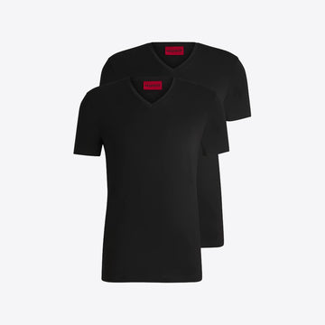 t-shirts zwart v-hals 2 pack