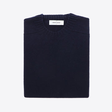 Pull donkerblauw lamswol