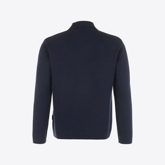 Cardigan donkerblauw knopen kraag