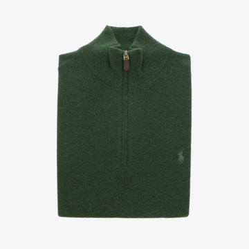 Pull donkergroen lamswol