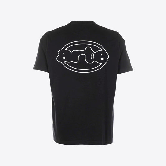 T-shirt zwart logo rug  outlined logo