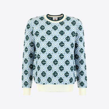 Pull blauw allover