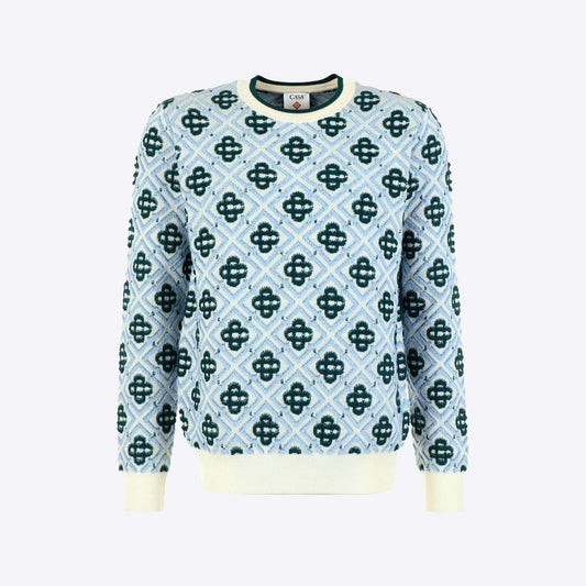 Pull blauw allover