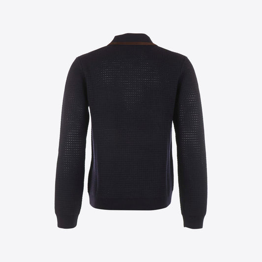 Polo donkerblauw lange mouwen