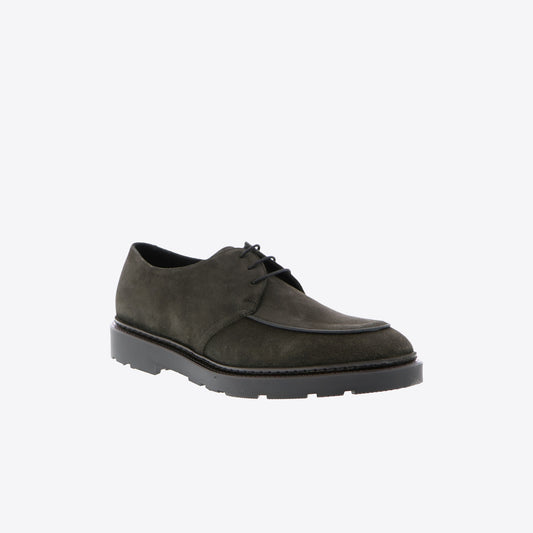 Veterschoenen donkergrijs leder daim
