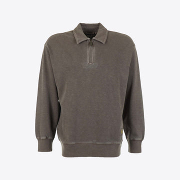 Sweater bruin  polo zip