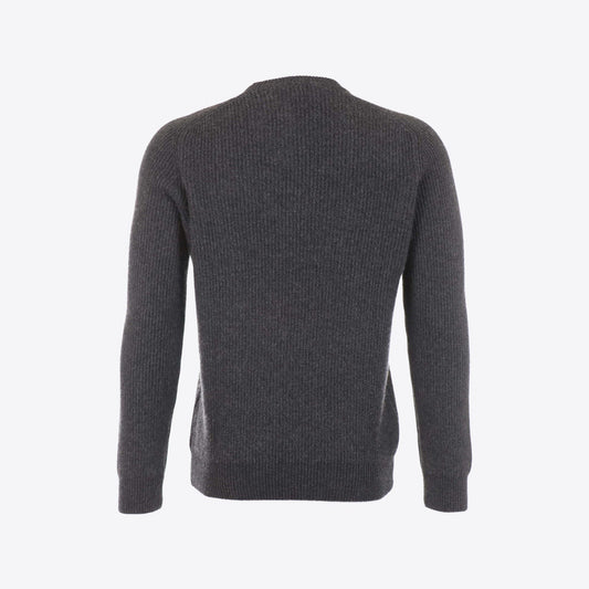 Pull donkergrijs rib cashmere