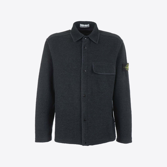 Hemd donkerblauw bouclee