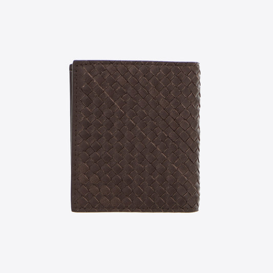 Portefeuille bruin  tressée