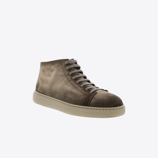 Sneakers taupe hoog nubuck