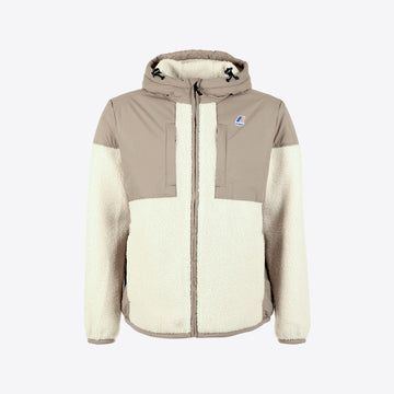 Cardigan beige fleece nylon samson