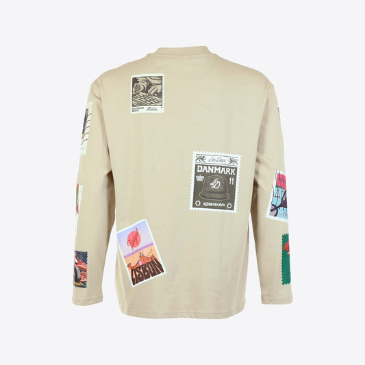 T-shirt lichtbeige patch