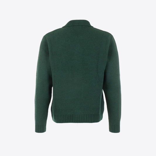 Cardigan donkergroen rits