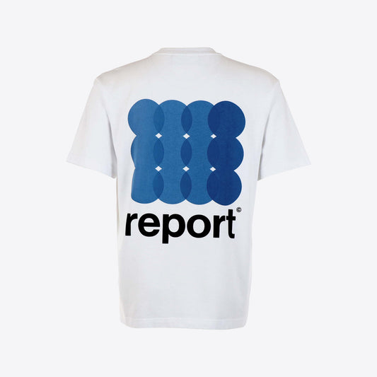 T-shirt wit blauw print rug  12 Dots tee