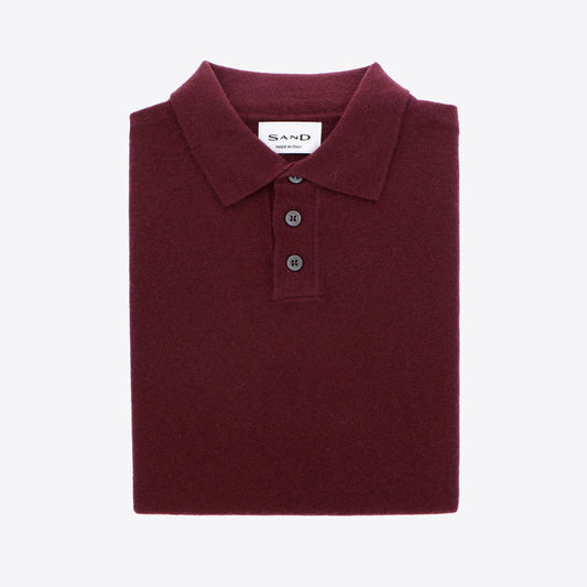 Polo bordeaux lamswol