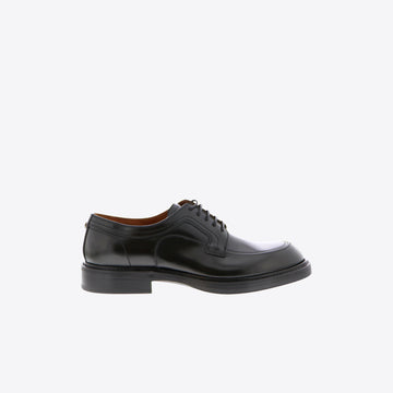 Veterschoenen zwart leder
