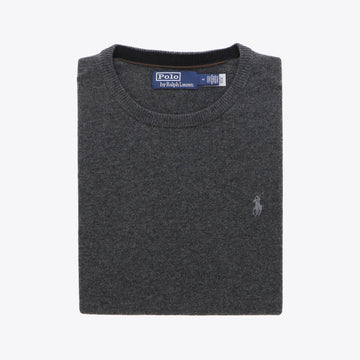 Pull donkergrijs lamswol