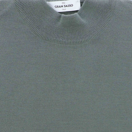 Pull groen grijs merinos