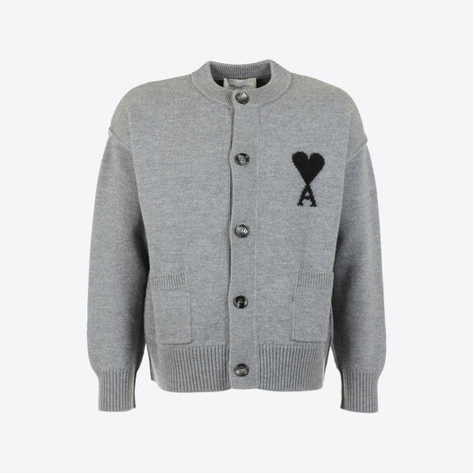 Cardigan grijs ronde hals knopen