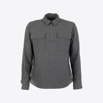 Hemd grijs zip