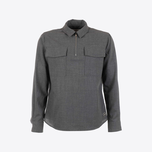 Hemd grijs zip