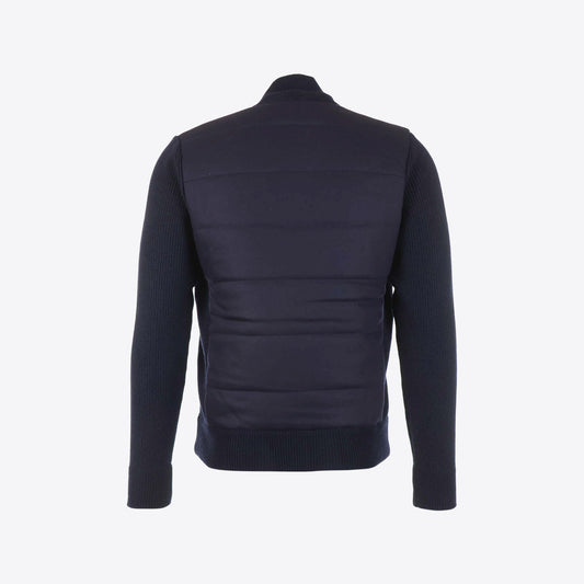 Cardigan donkerblauw zip flannel
