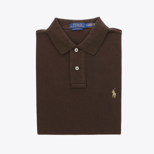 Polo bruin  piqué