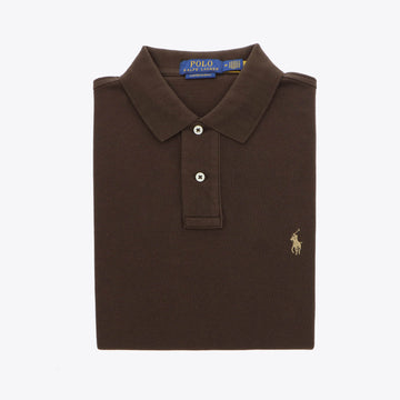 Polo bruin LM piqué