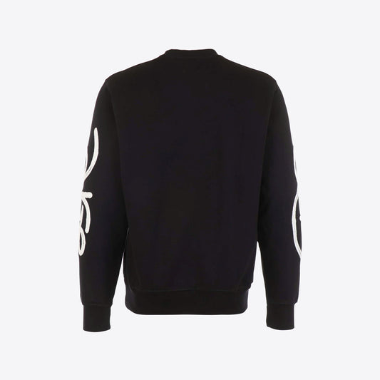 Sweater zwart mouw spec sleeve embroidery
