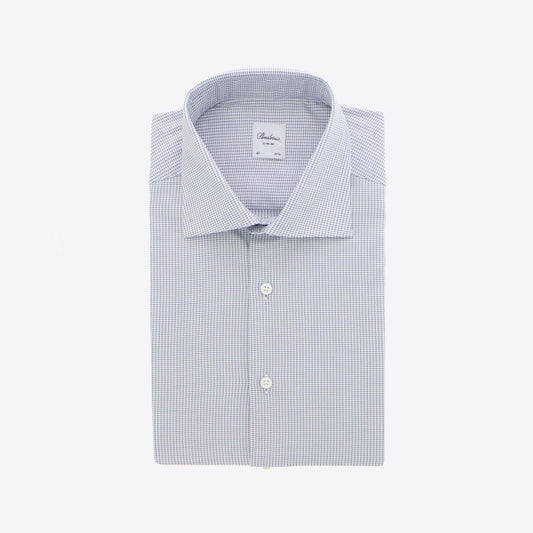 Hemd blauw structuur fitted