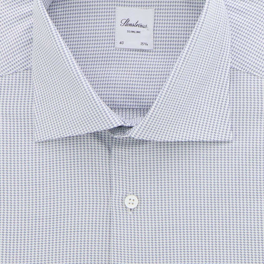 Hemd blauw structuur fitted