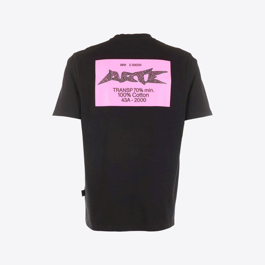 T-shirt zwart 1 patch print