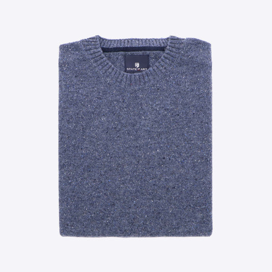Pull blauw melange