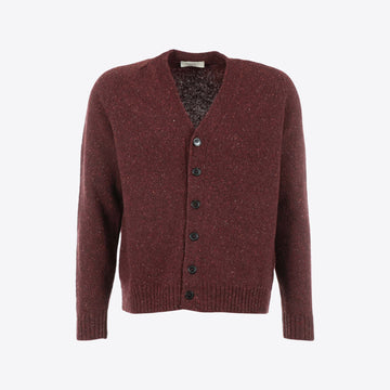Cardigan bordeaux knopen melange