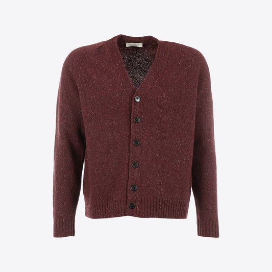 Cardigan bordeaux knopen melange
