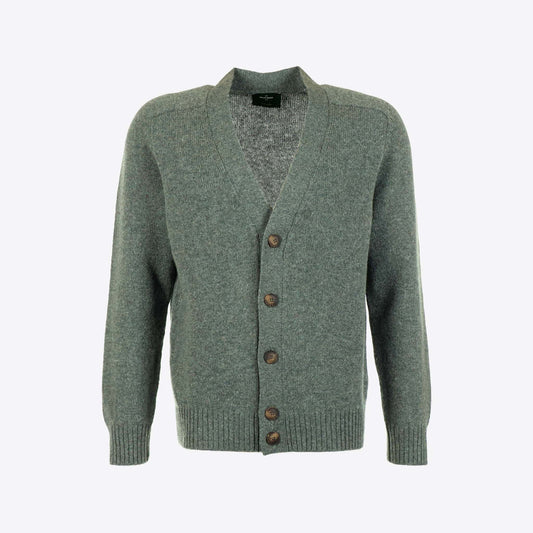 Cardigan petrol knopen shetland