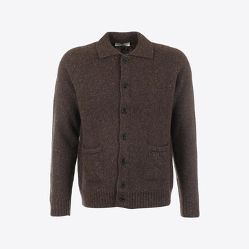 Cardigan bruin knopen kraag