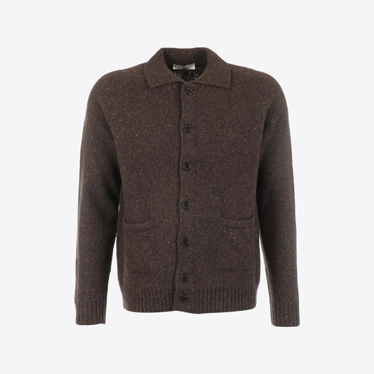 Cardigan bruin knopen kraag