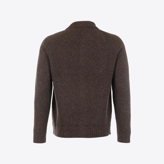 Cardigan bruin knopen kraag
