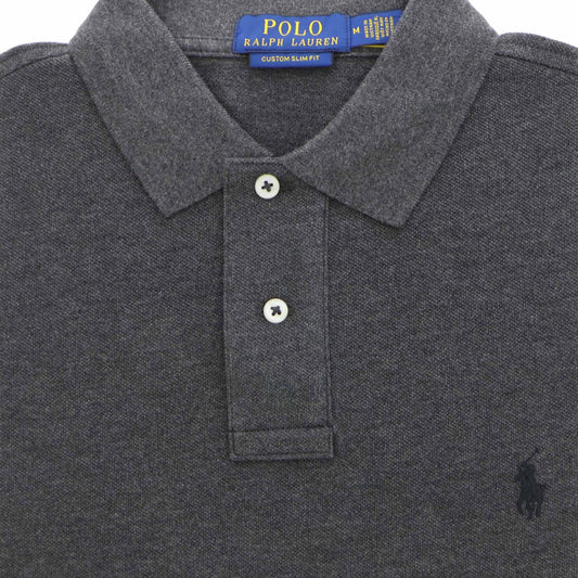 Polo donkergrijs piqué