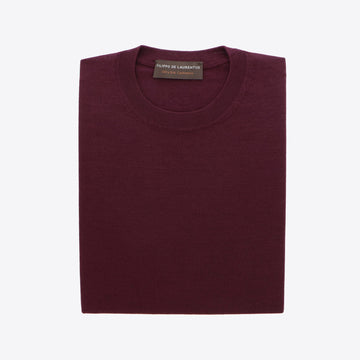 Pull bordeaux zijde-cashmere