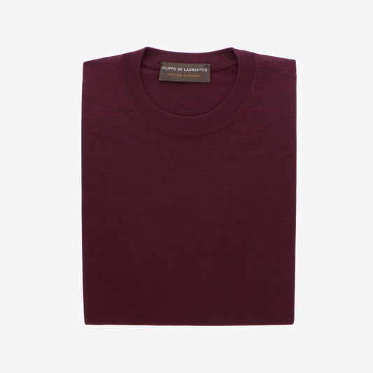 Pull bordeaux zijde-cashmere