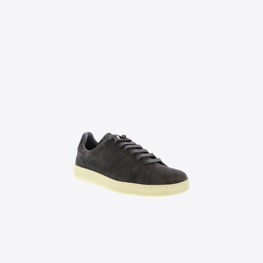 Sneakers donkergrijs suede